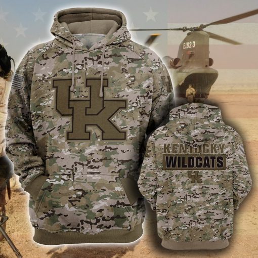 Kentucky Wildcats Camo Camouflage Style Veterans Hoodie