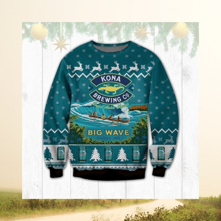 HOT Kona Brewing Company Big Wave ugly Christmas sweater 4