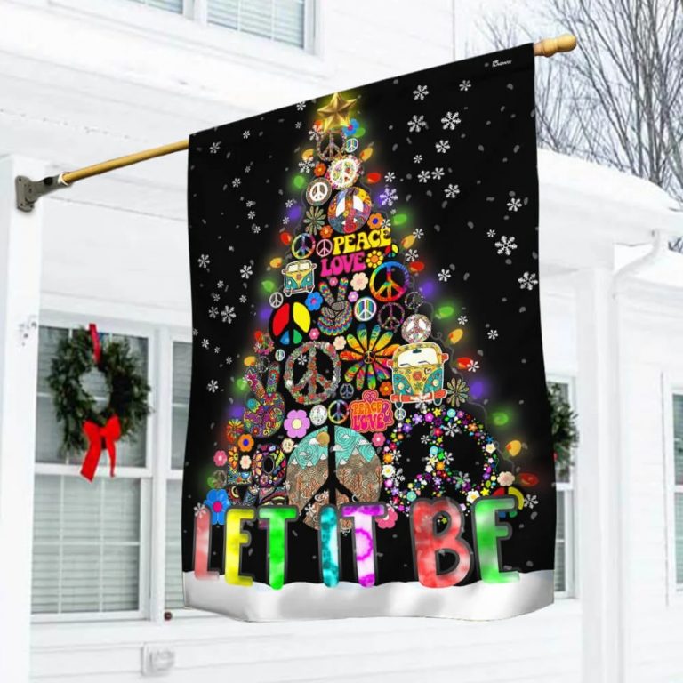 LIMITED Let It Be Hippie Christmas Tree Flag 12
