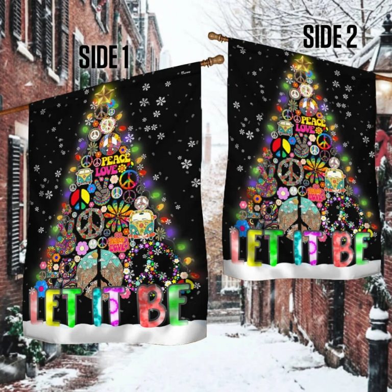 LIMITED Let It Be Hippie Christmas Tree Flag 13