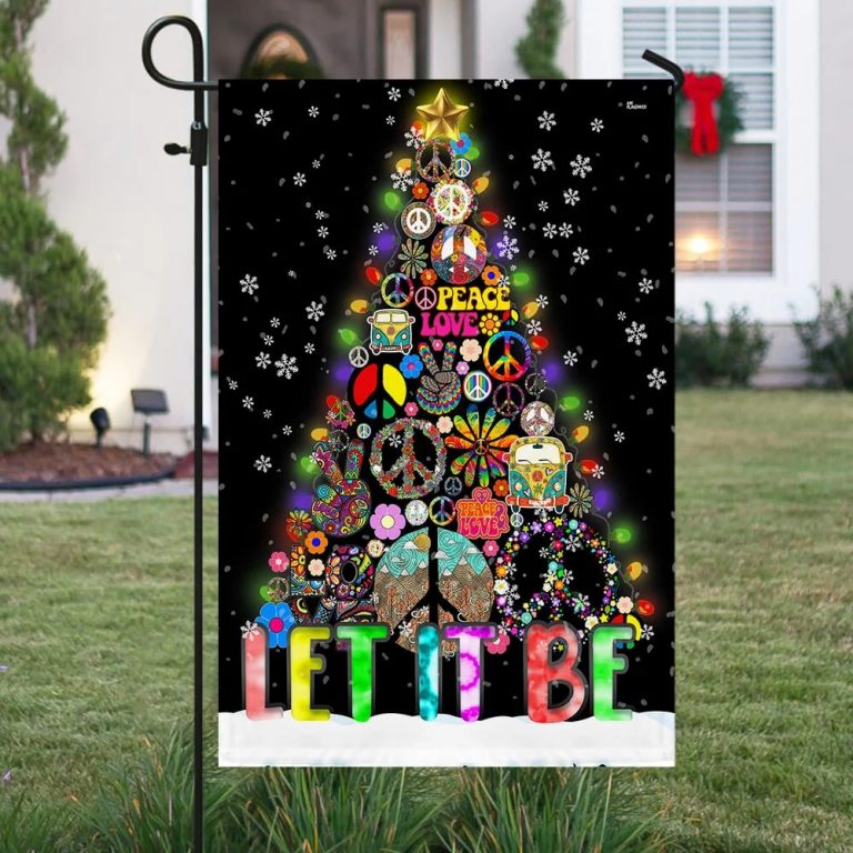 LIMITED Let It Be Hippie Christmas Tree Flag 14