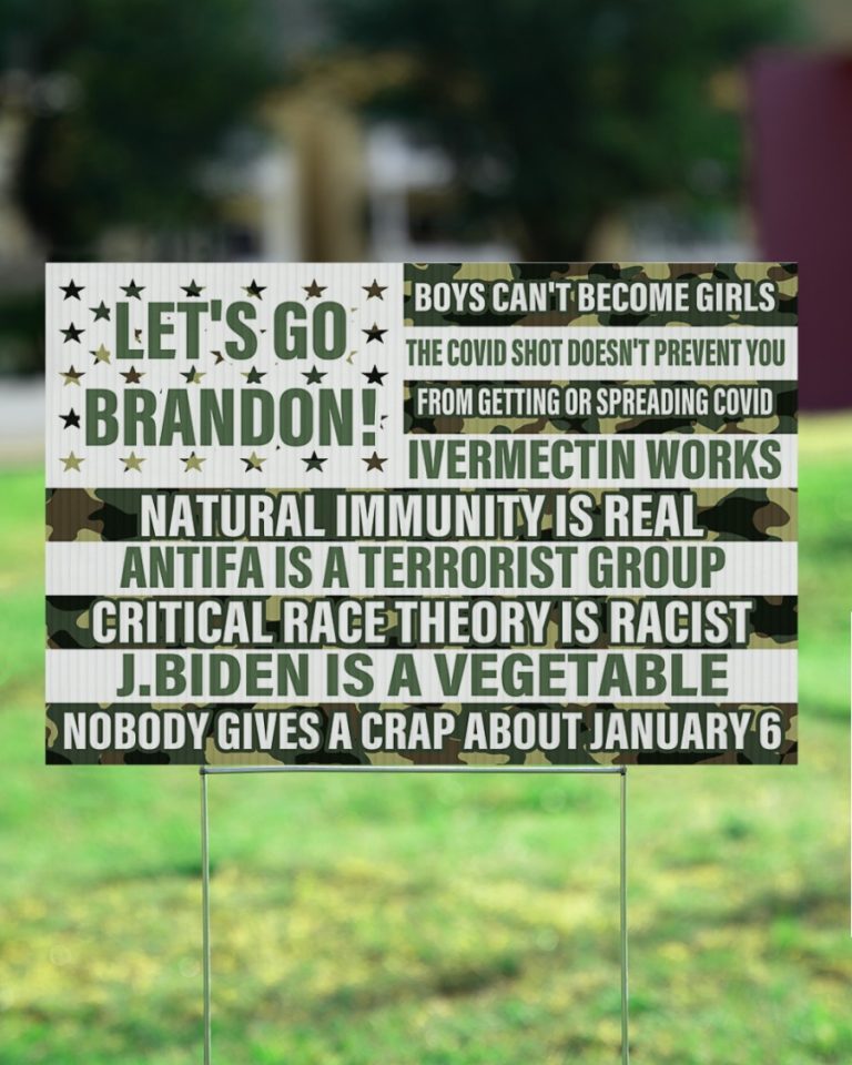 BEST American flag Let's Go Brandon boys can't become girls yard sign 12