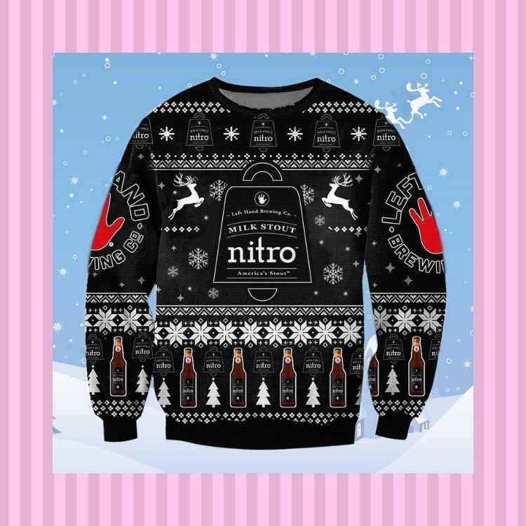 BEST Milk Stout Nitro Left Hand Brewing Company ugly Christmas sweater 4
