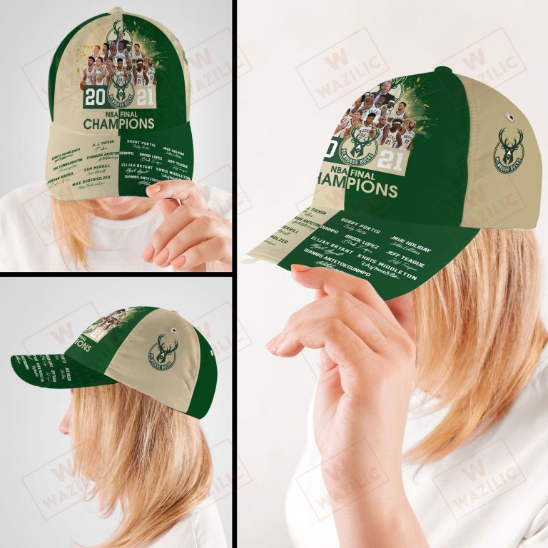 Milwaukee Bucks 2021 NBA Final Champions Signs cap hat 10