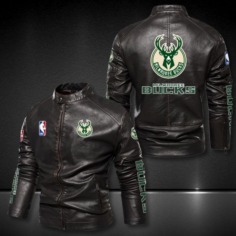Milwaukee Bucks motor leather jacket 6