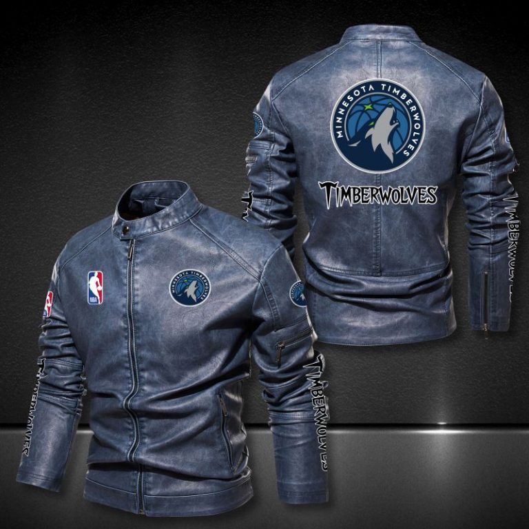 Minnesota Timberwolves motor leather jacket 6