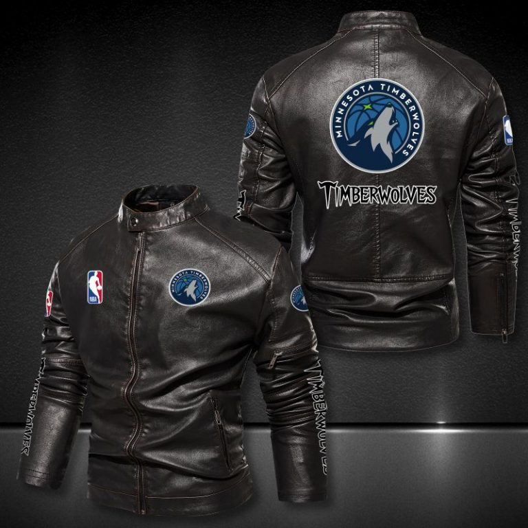 Minnesota Timberwolves motor leather jacket 8