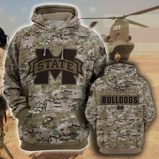 Mississippi state bulldogs camo camouflage style veterans hoodie
