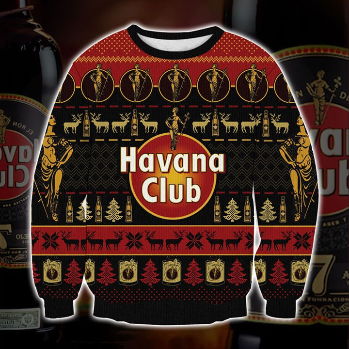 NEW Havana Club Deer Christmas Sweater 7