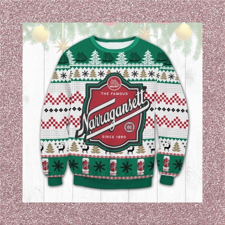 NEW Narragansett Brewing Company Since 1890 ugly Christmas sweater 2