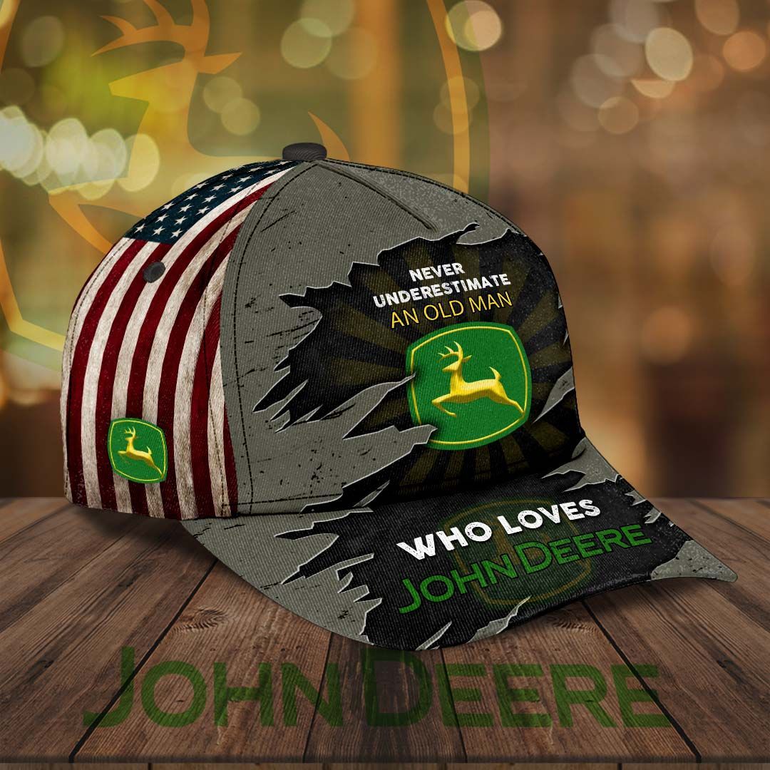 HOT Never Underestimate An Old Man Who Loves John Deere Cap Hat 3