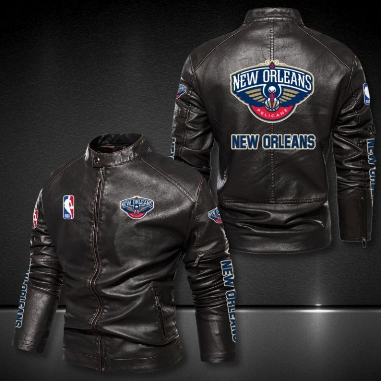 New Orleans Pelicans motor leather jacket 8