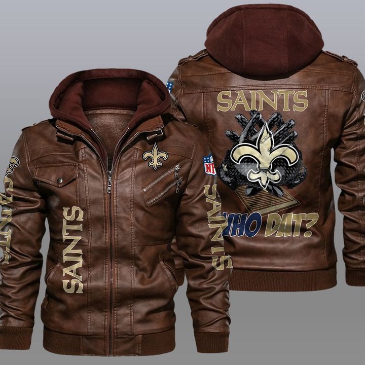 LIMITED Who Dat New Orleans Saints leather jacket 4