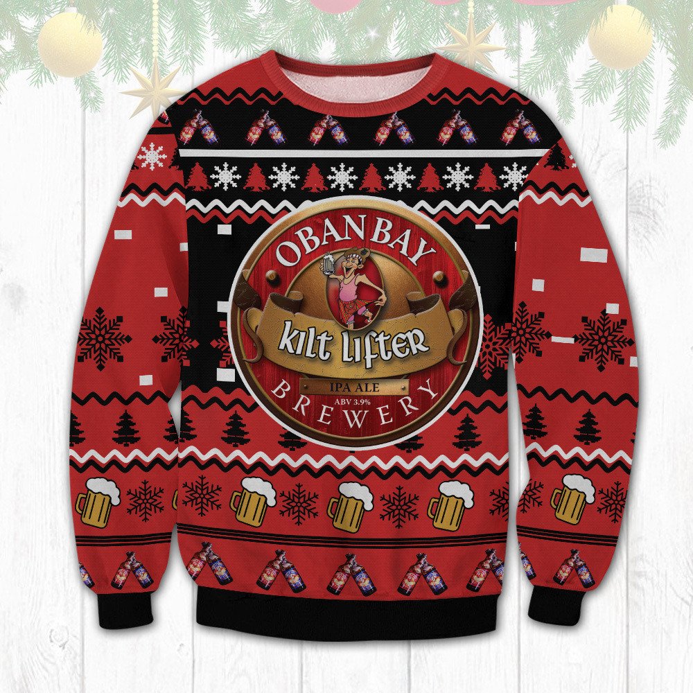 Oban Bay Kilt Lifter Brewery Christmas Sweater 1