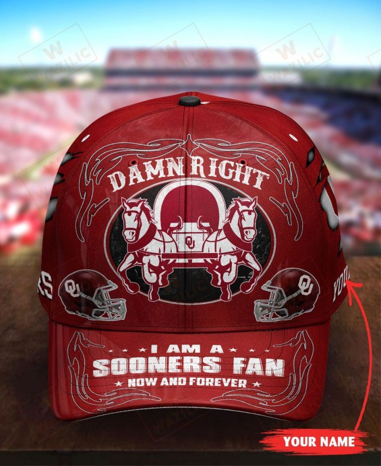 Oklahoma Sooners custom Personalized I am a Fan now and forever cap 12