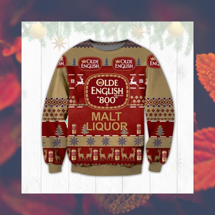 LIMITED Olde English 800 malt liquor ugly Christmas sweater 3