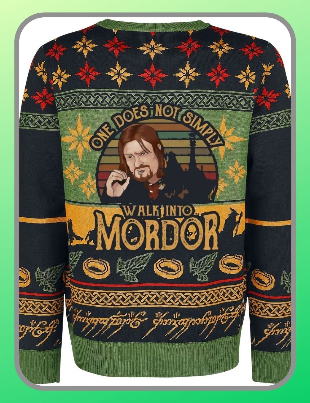 LIMITED One Does Not Simply Walking Mordor Meme Christmas Sweater 2