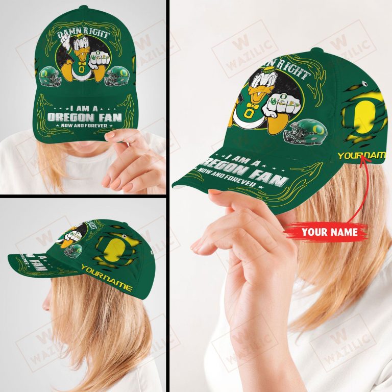 Oregon Ducks custom Personalized I am a Fan now and forever cap 8