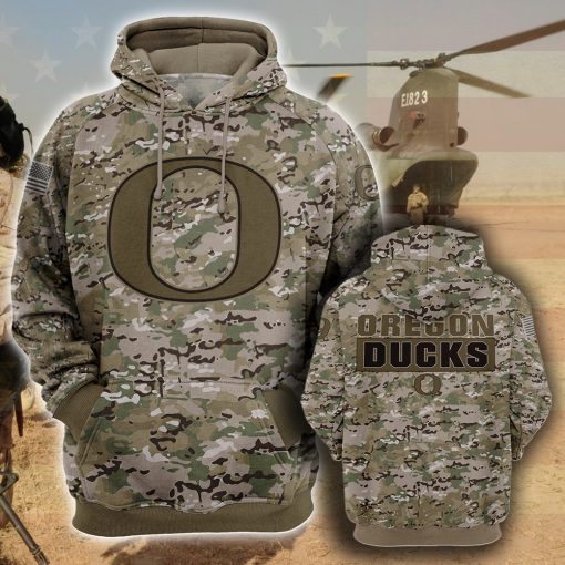 Oregon ducks camo camouflage style veterans hoodie