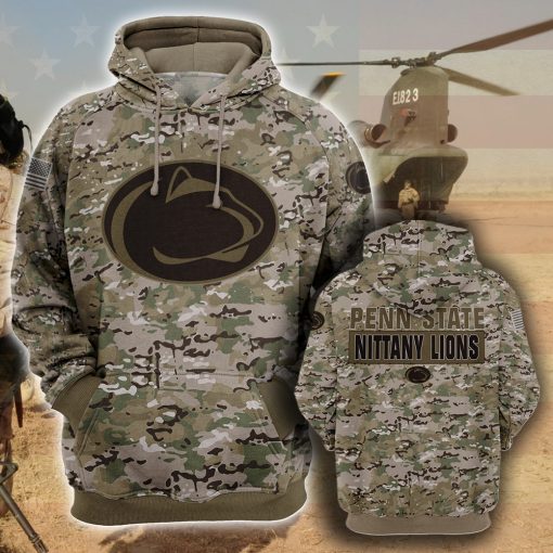 Penn State Nittany Lions Camo Camouflage Style Veterans Hoodie