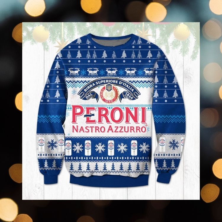 NEW Peroni Nastro Azzurro Import Lager Beer ugly Christmas sweater 4