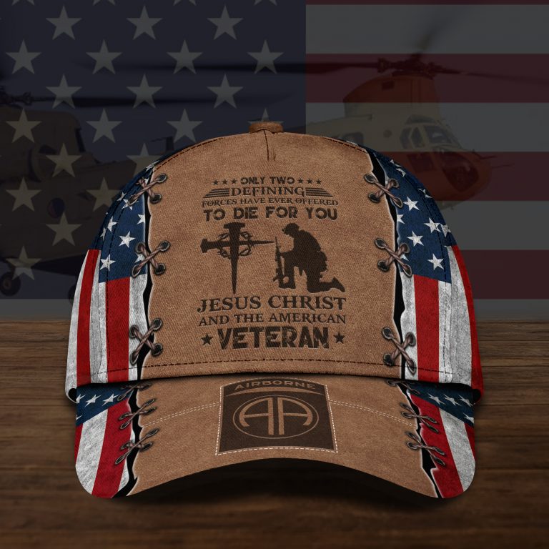 NEW AirBorne Jesus Christ And The American Veteran Personalized Cap 6