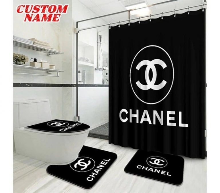 BEST Chanel custom Personalized bathroom shower curtain set 6