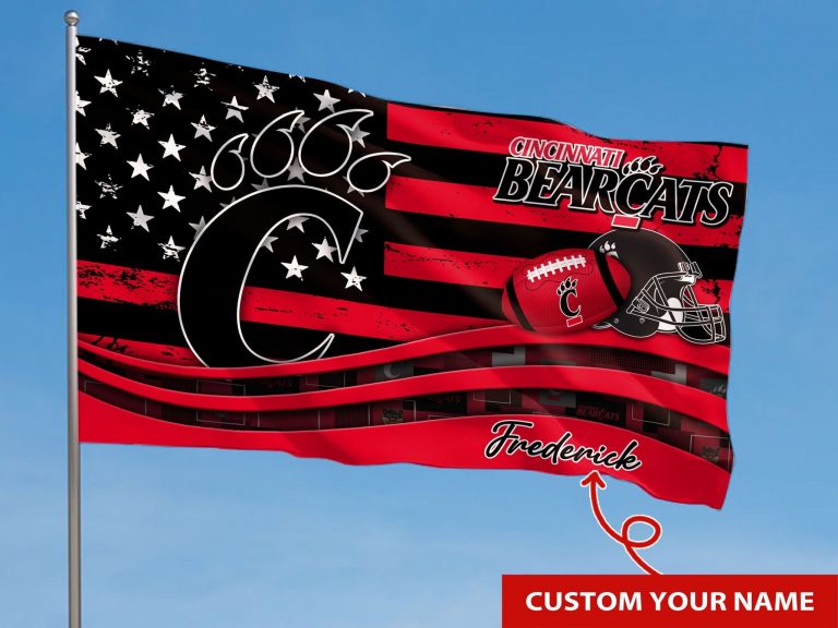 Personalized Cincinnati Bearcats custom name flag 6