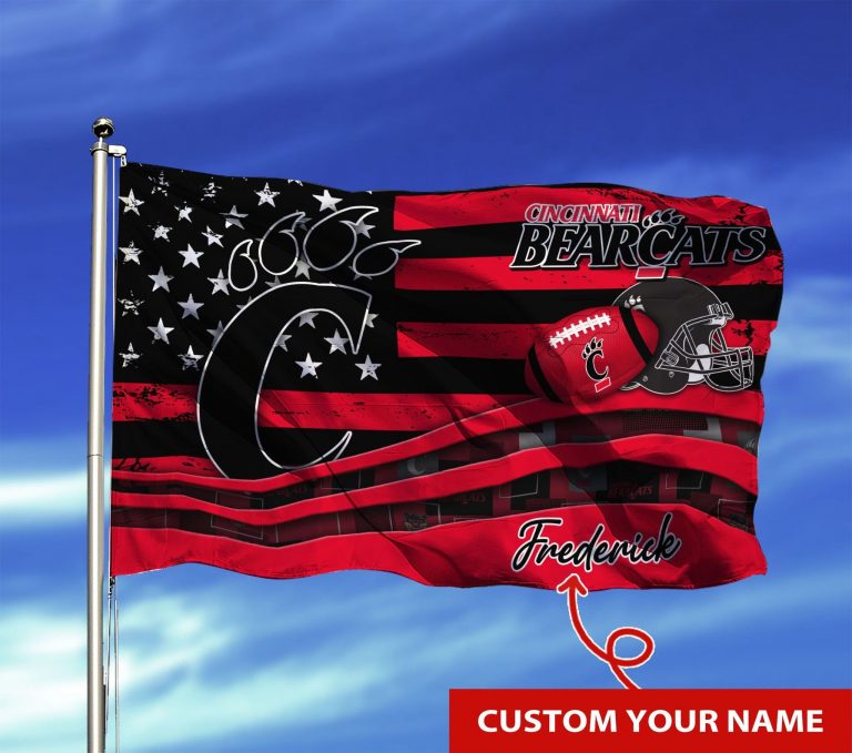 Personalized Cincinnati Bearcats custom name flag 8