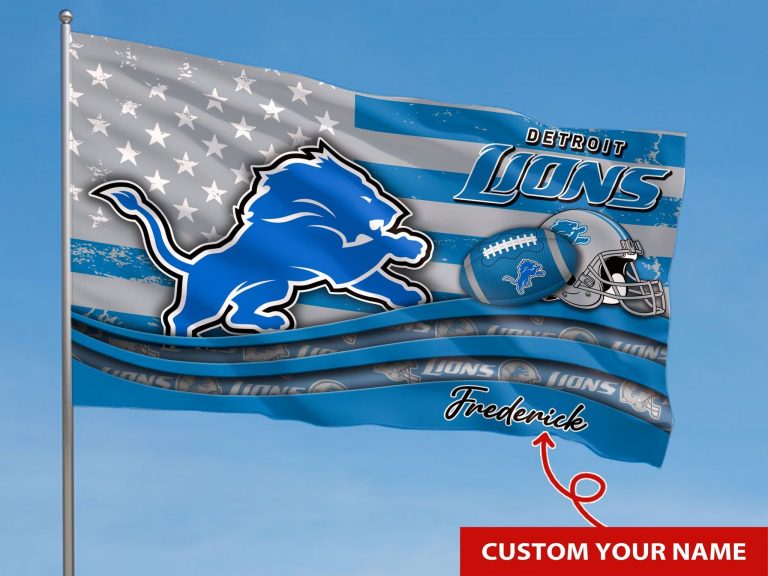 COOLEST Detroit Lions custom Personalized name flag 8