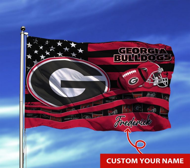 Personalized Georgia Bulldogs custom name flag 6