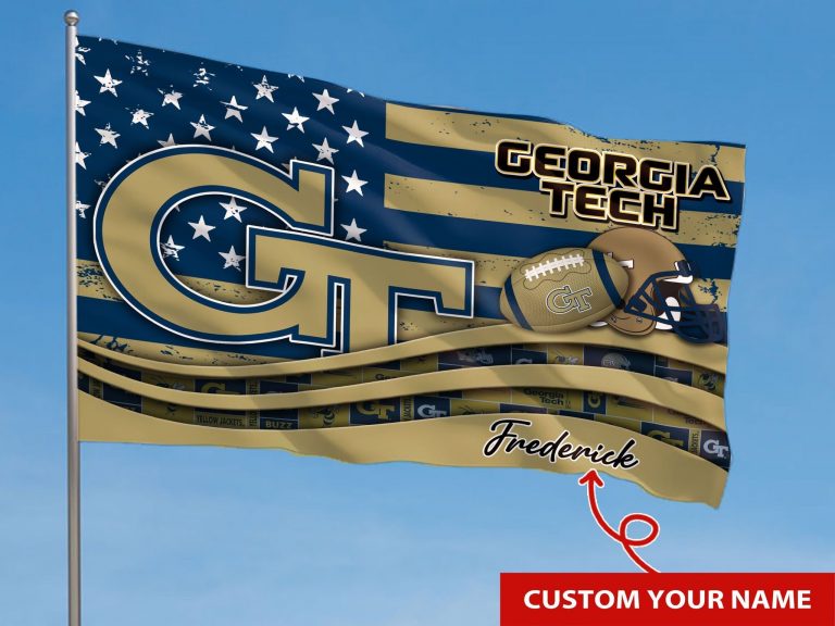 Personalized Georgia Tech Yellow Jackets custom name flag 8