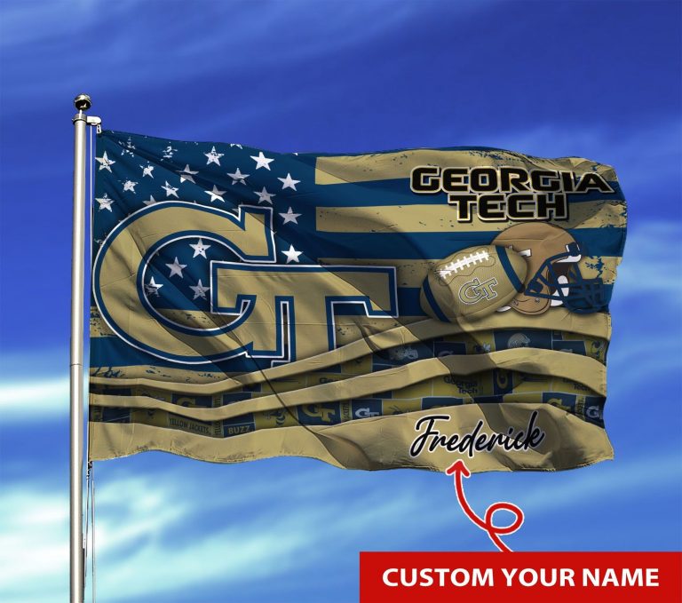 Personalized Georgia Tech Yellow Jackets custom name flag 6