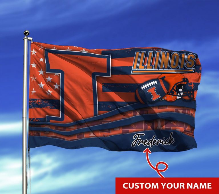 Personalized Illinois Fighting Illini custom name flag 6