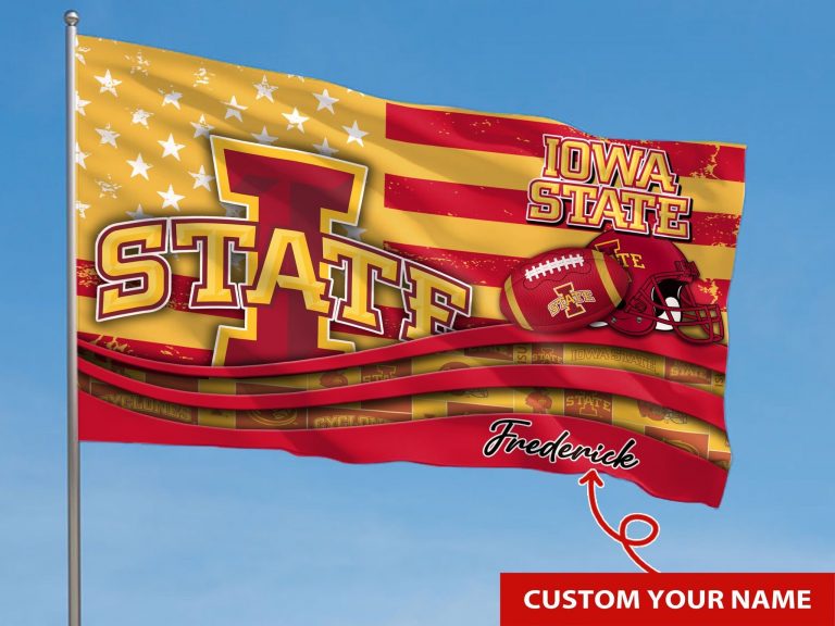 Personalized Iowa State Cyclones custom name flag 8
