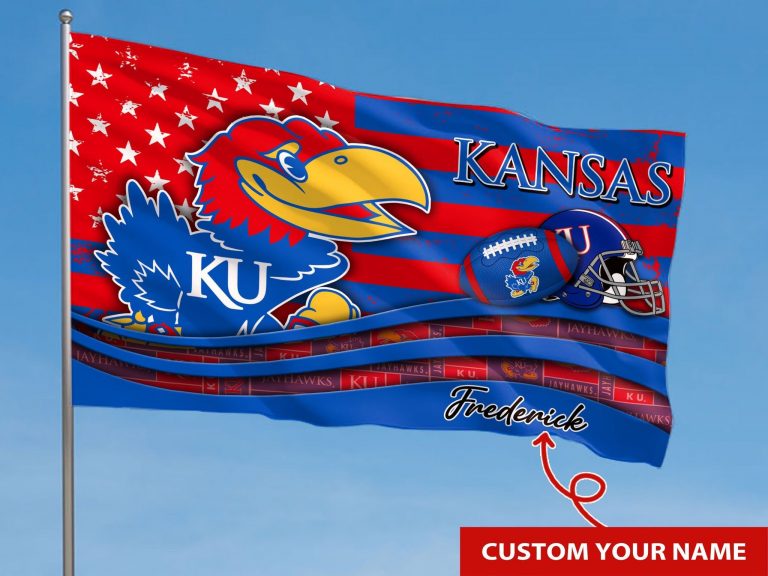 Personalized Kansas Jayhawks custom name flag 6