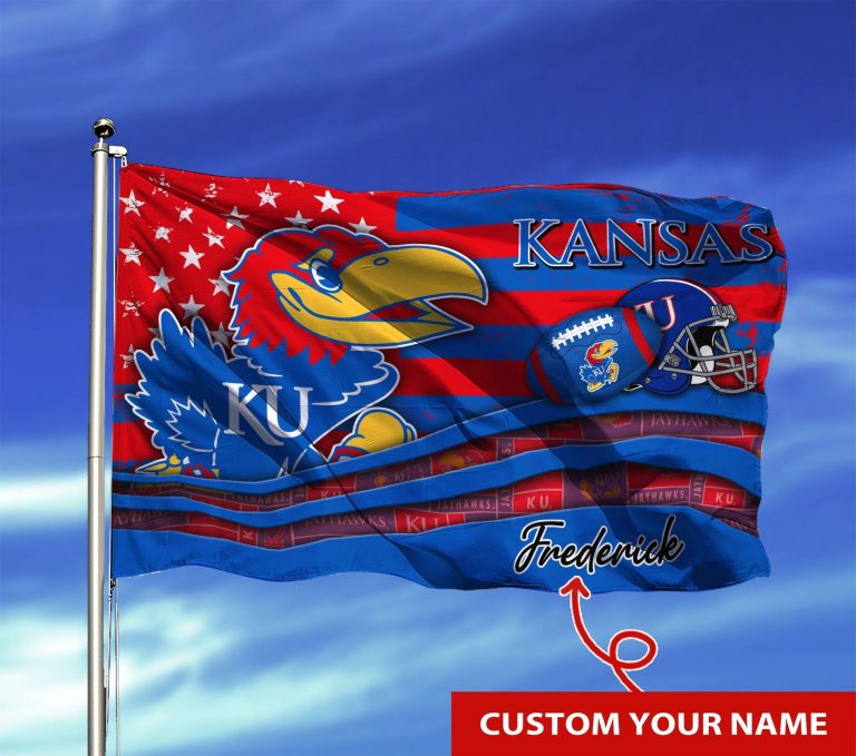 Personalized Kansas Jayhawks custom name flag 8
