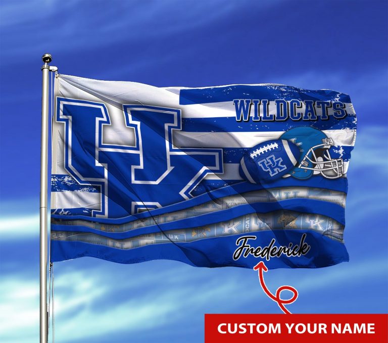 Personalized Kentucky Wildcats custom name flag 6