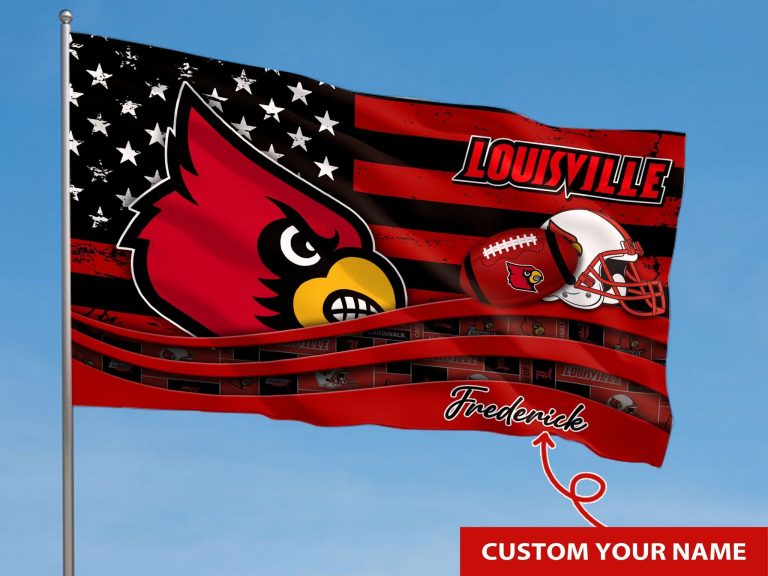 Personalized Louisville Cardinals custom name flag 6