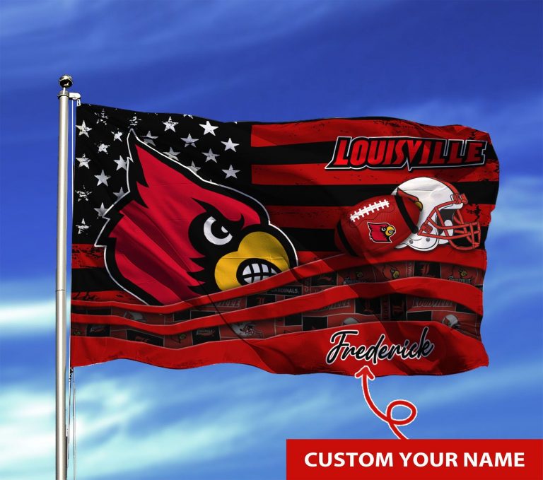 Personalized Louisville Cardinals custom name flag 8