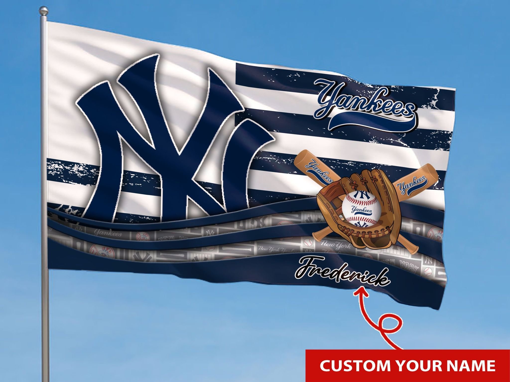 Personalized New York Yankees custom name flag 4