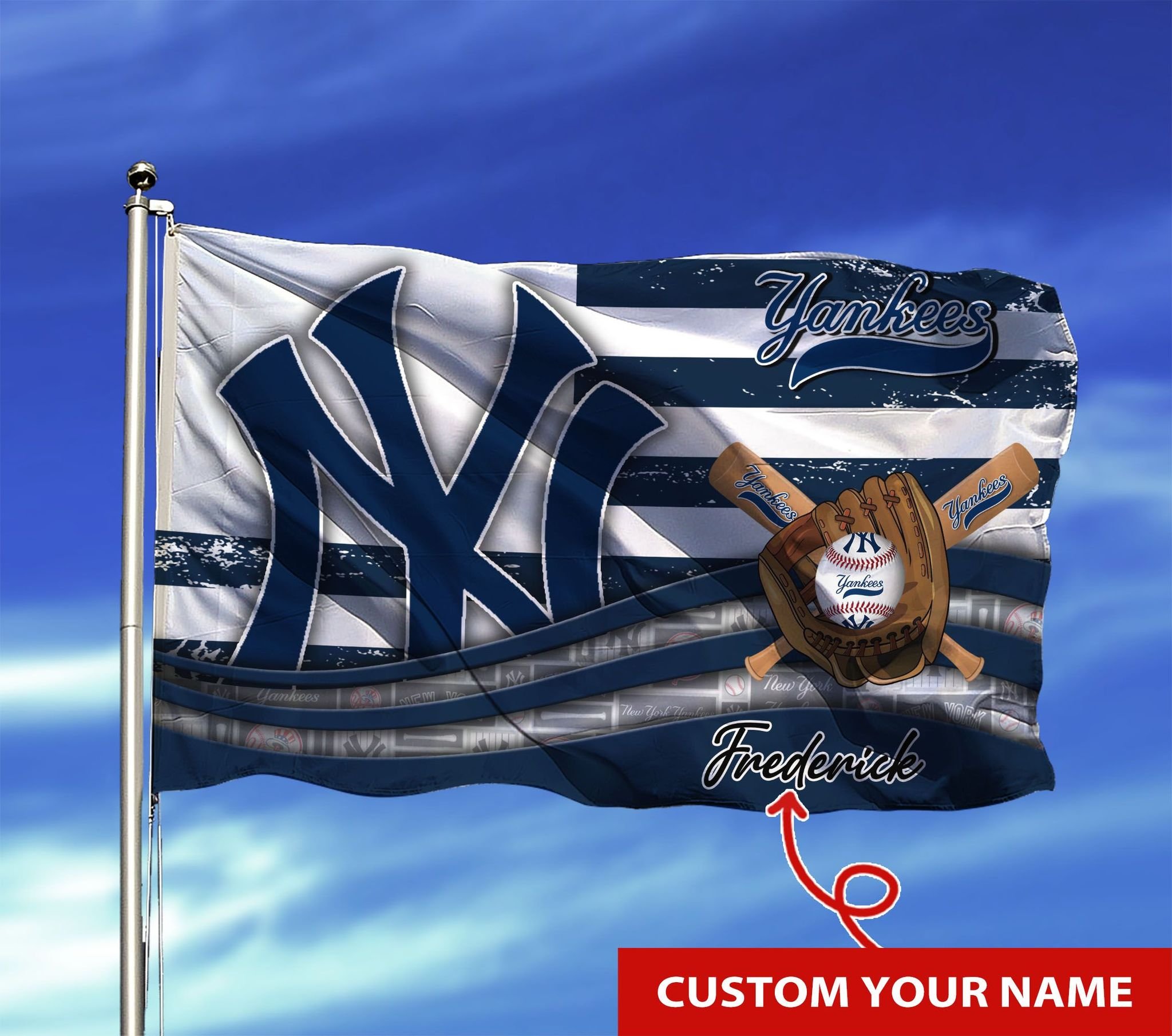 Personalized New York Yankees custom name flag 5