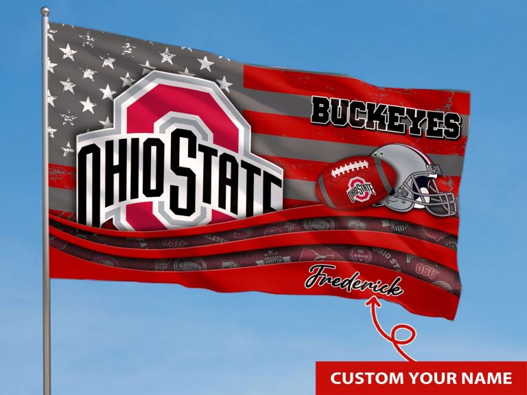 Personalized Ohio State Buckeyes custom name flag 8