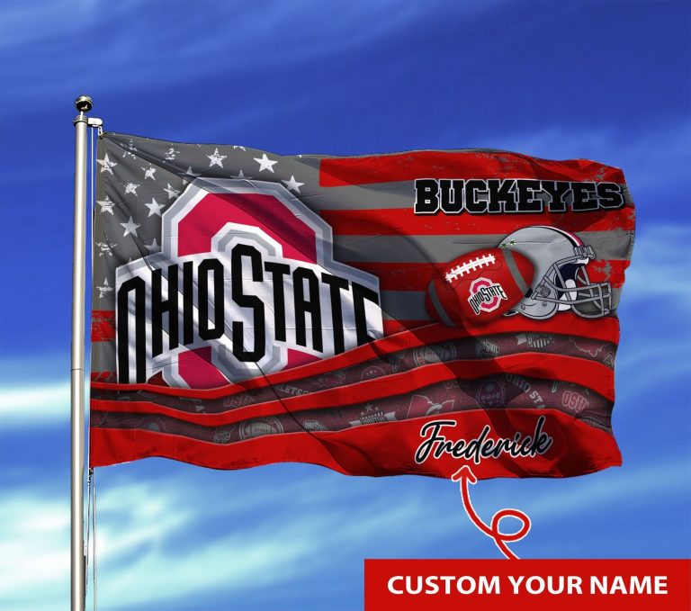 Personalized Ohio State Buckeyes custom name flag 6