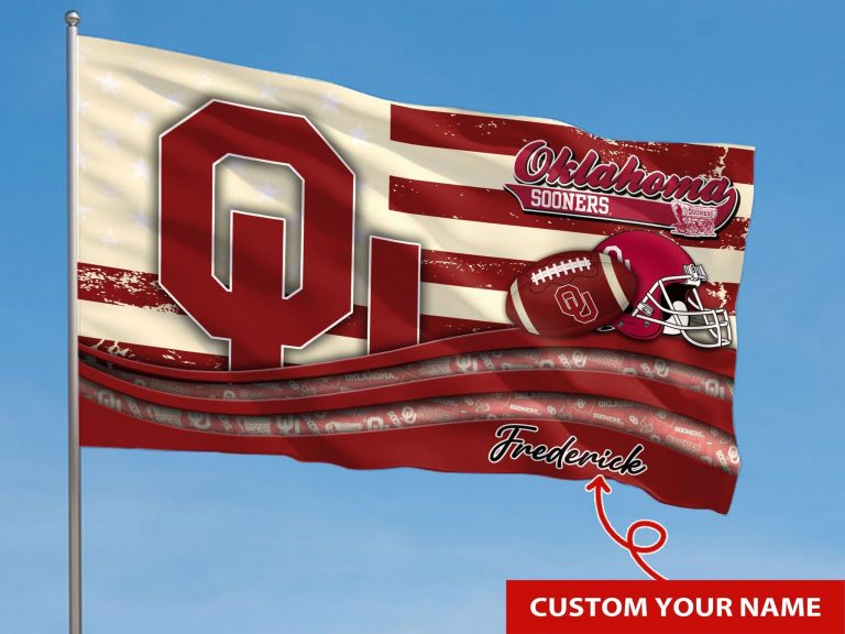 Personalized Oklahoma Sooners custom name flag 6