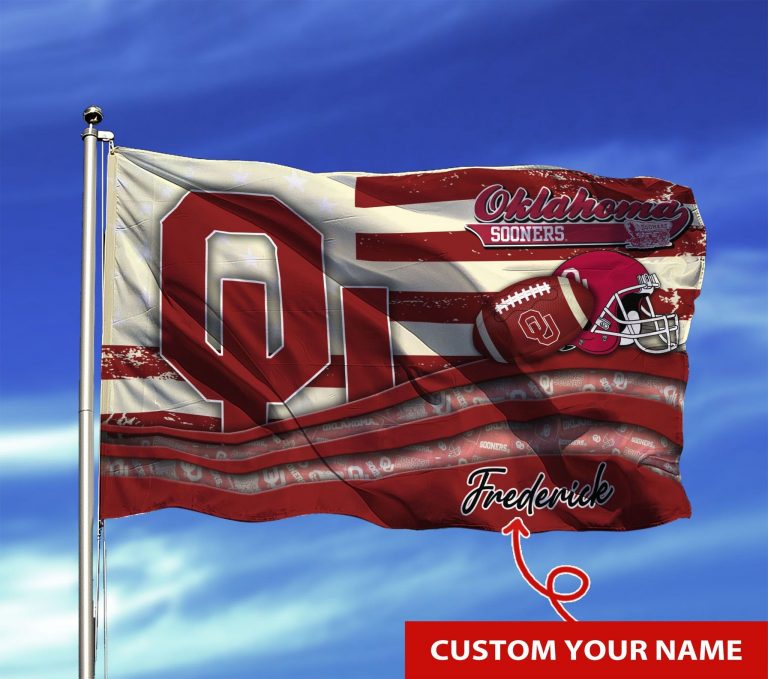 Personalized Oklahoma Sooners custom name flag 8