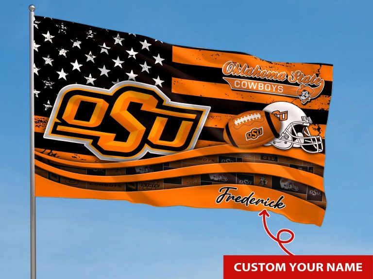 Personalized Oklahoma State Cowboys custom name flag 8