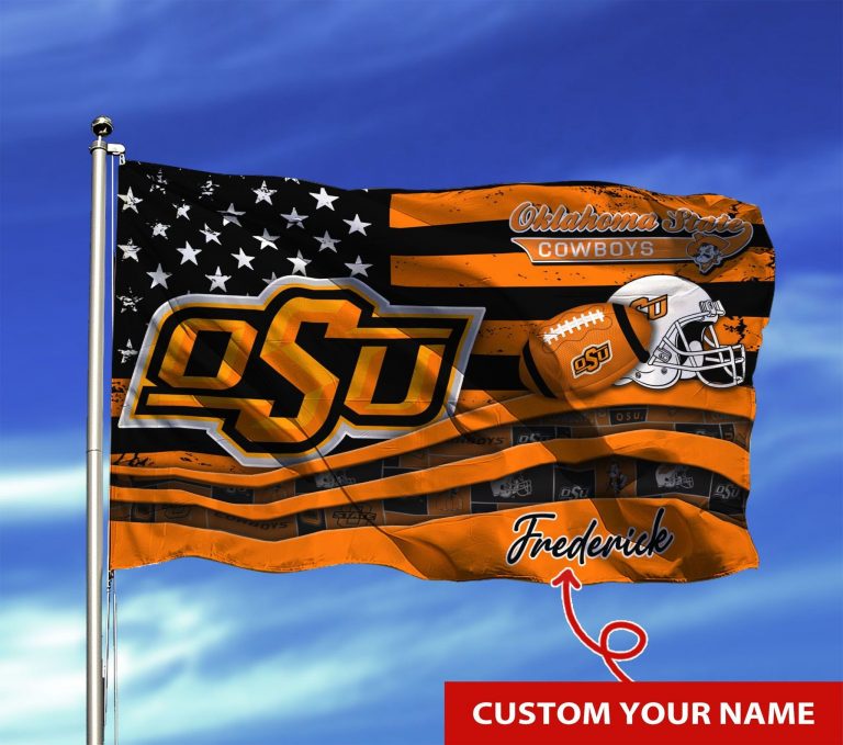 Personalized Oklahoma State Cowboys custom name flag 6