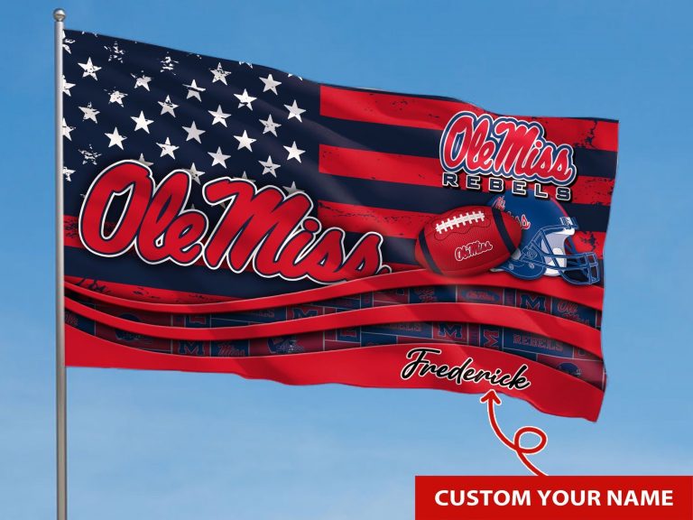 Personalized Ole Miss Rebels custom name flag 6