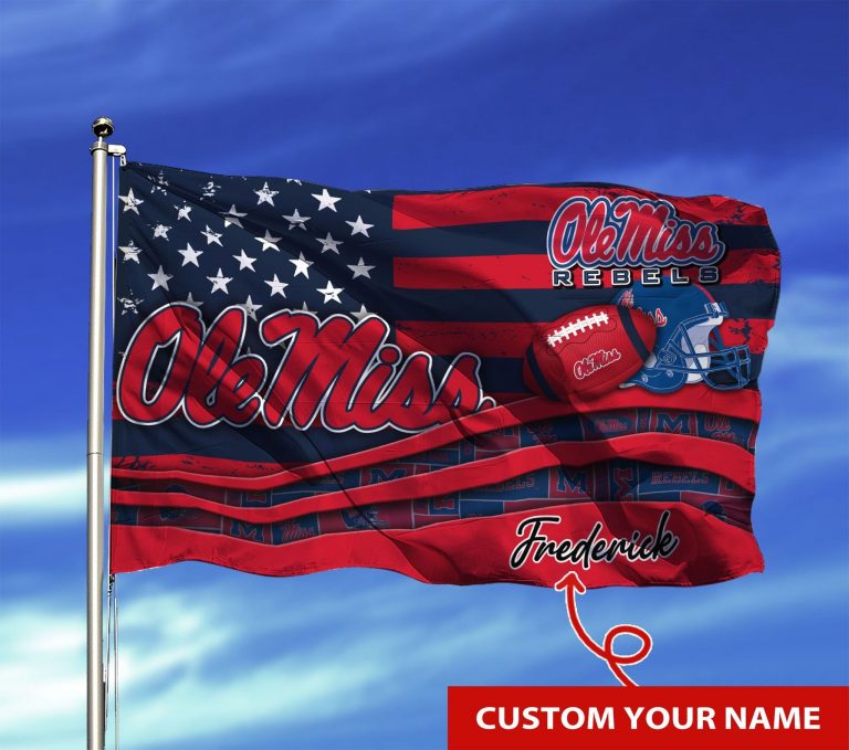 Personalized Ole Miss Rebels custom name flag 8